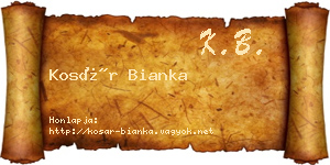 Kosár Bianka névjegykártya